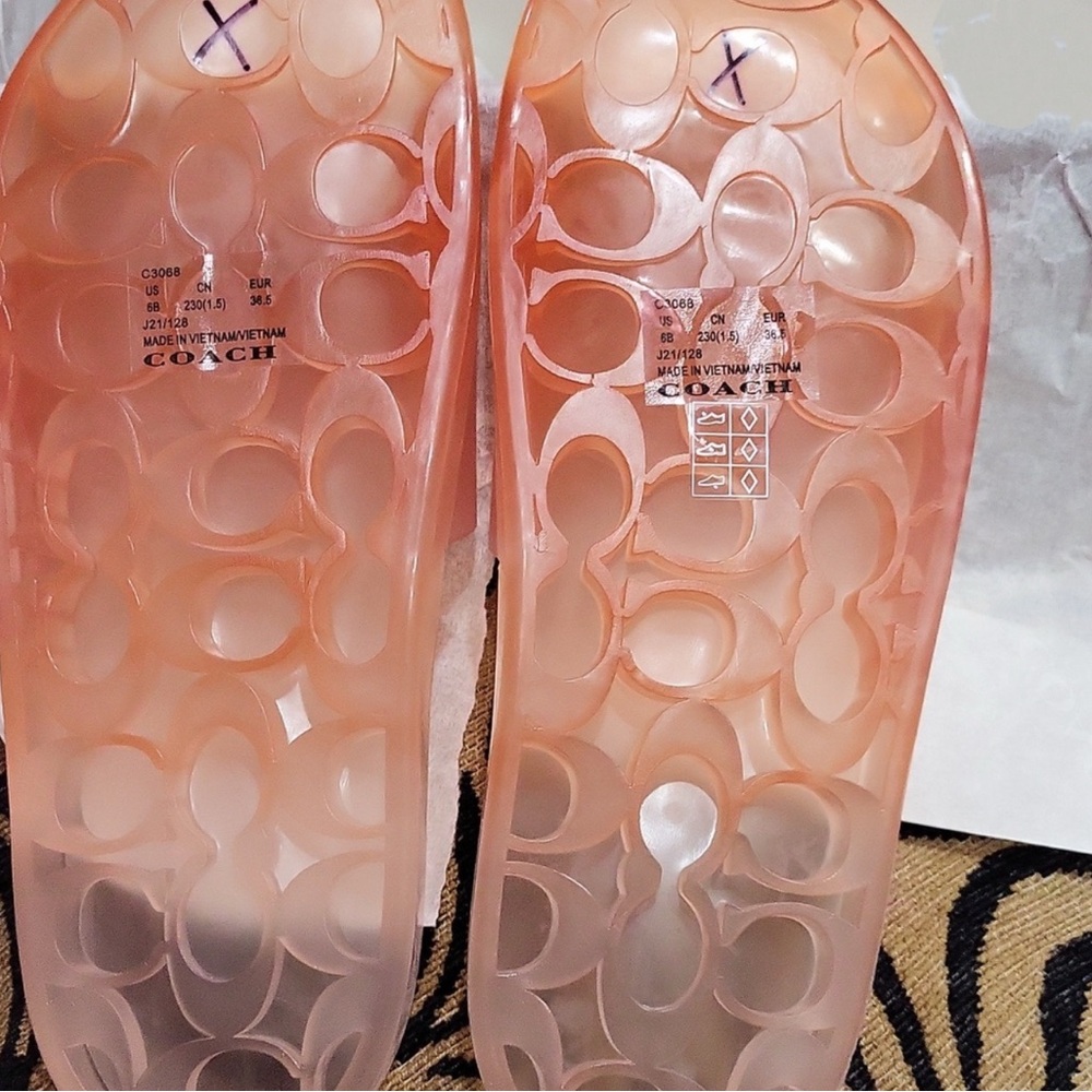 Coach Translucent Pink Slide Sandals - Picture 5 of 5